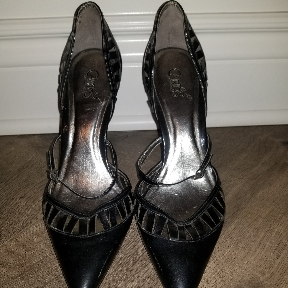 Carlos Santana Black Patent Mary Jane Heels